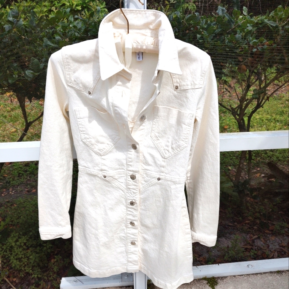 Zara White denim Dress